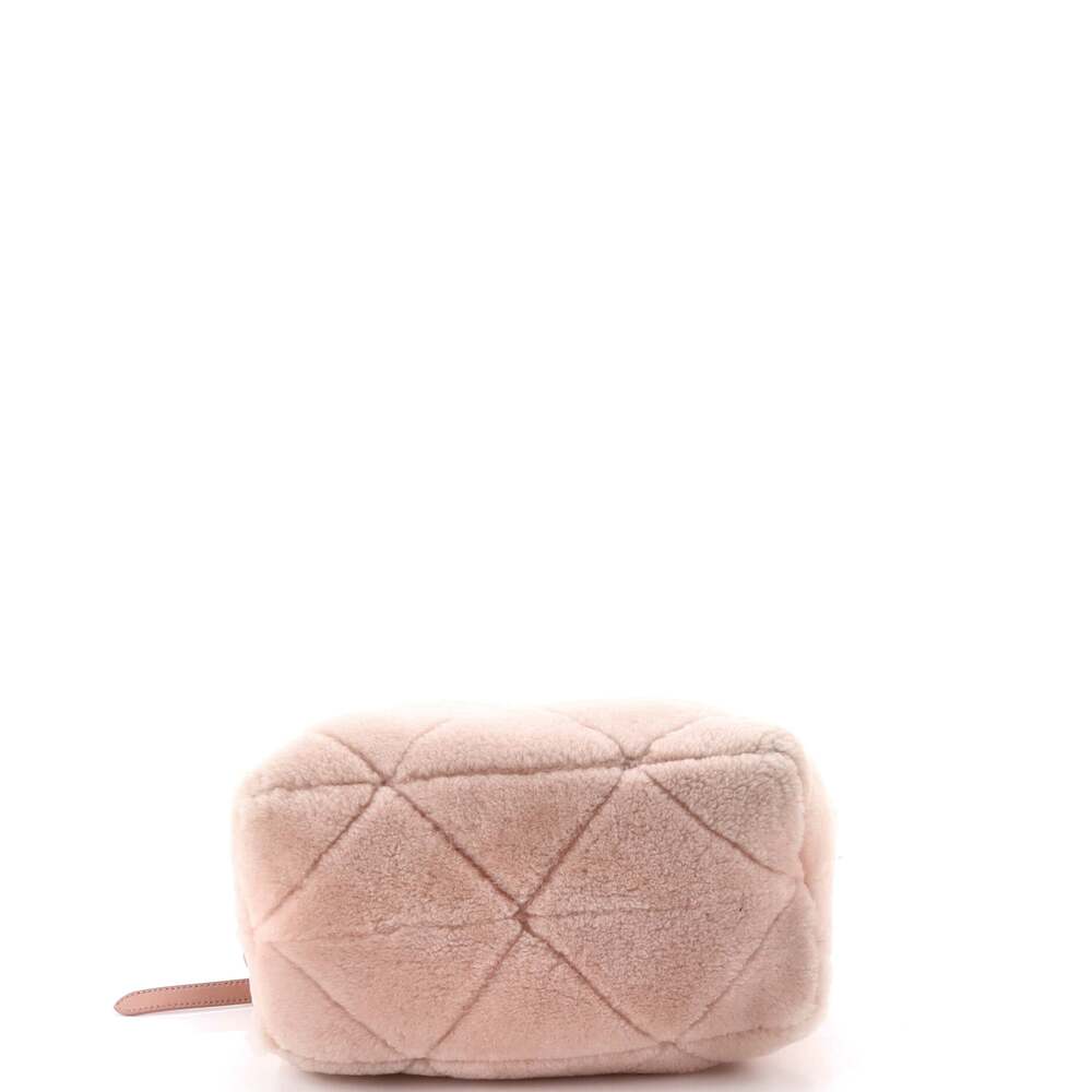 Prada Triangle Tote Quilted Shearling #249426P12B - Picture 4 of 7